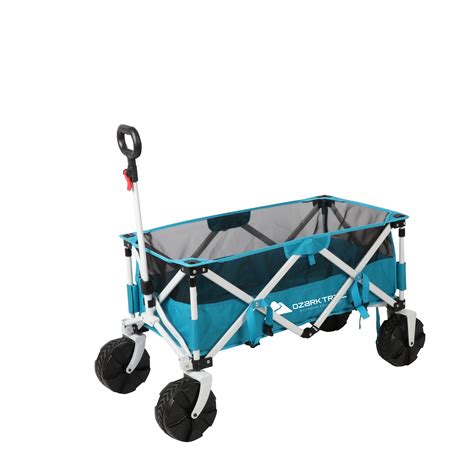Moon Lence Collapsible Outdoor Utility <strong>Wagon</strong> Heavy Duty Folding Garden Portable Hand Cart with All-Terrain <strong>Beach Wagon</strong> ，Big Wheels, Adjustable Handle & Drink Holders. . Ozark trail beach wagon